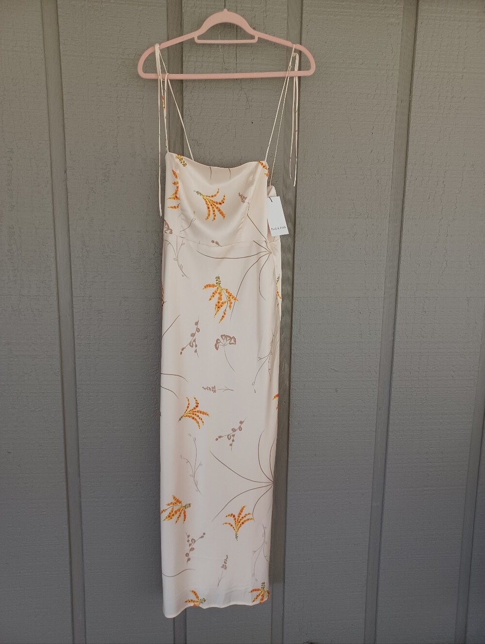 Park And Fifth Lenore Floral Long Dress Size S Bridesmaid Tie Shoulder In Cassia